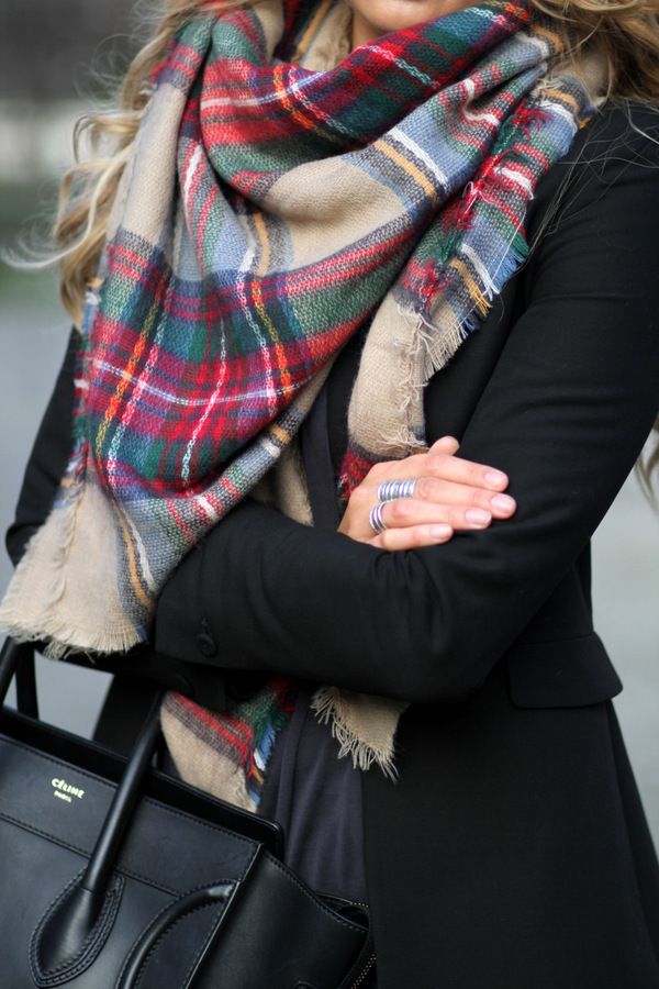 zara plaid scarf